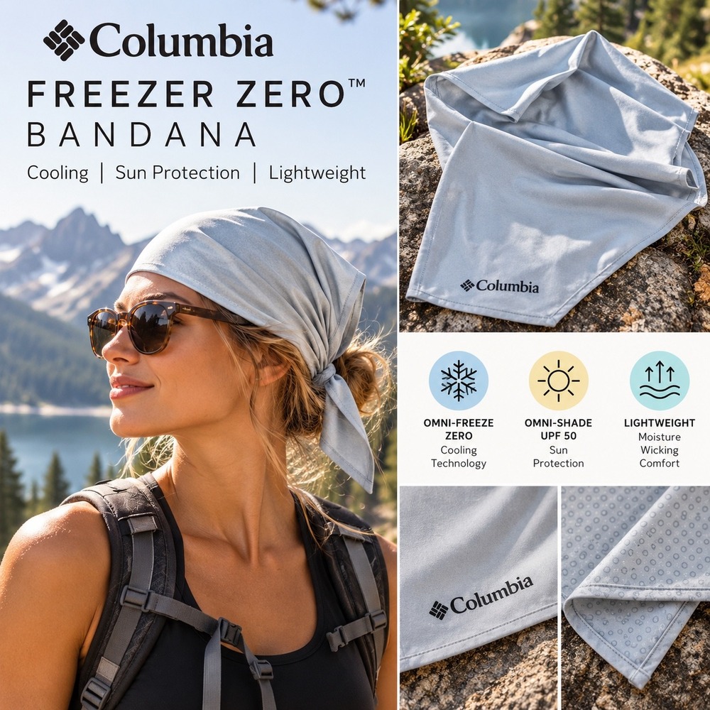 Columbia Freezer Zero Bandana Omni-Freeze UPF 50 Cooling Hiking Outdoor